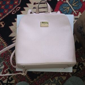 Elegant Nine West Pink Backpack with Gold Details